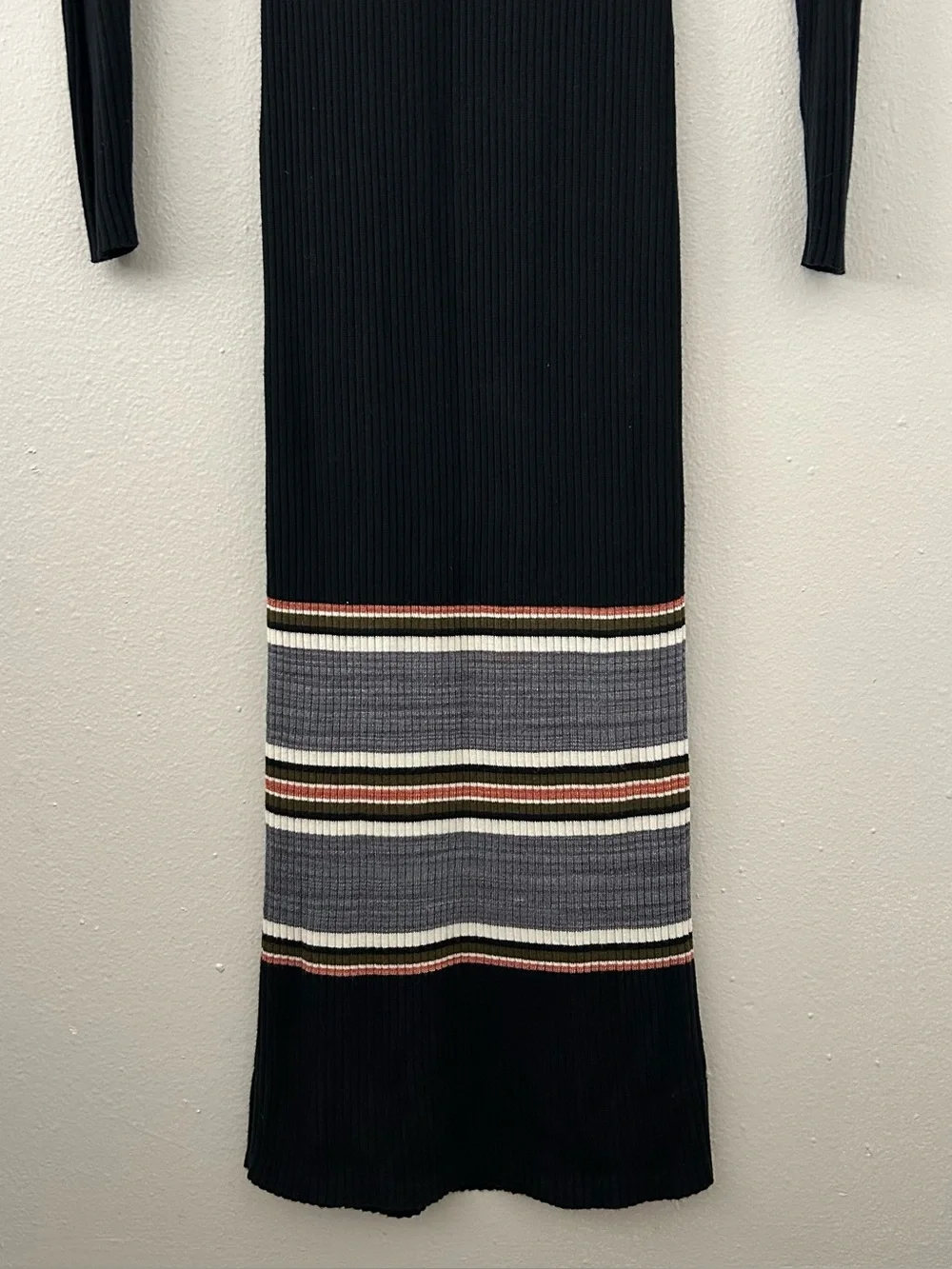 Abercrombie & Fitch Ribbed Striped Maxi Sweater Dress Womens M Bodycon 90s Y2K
